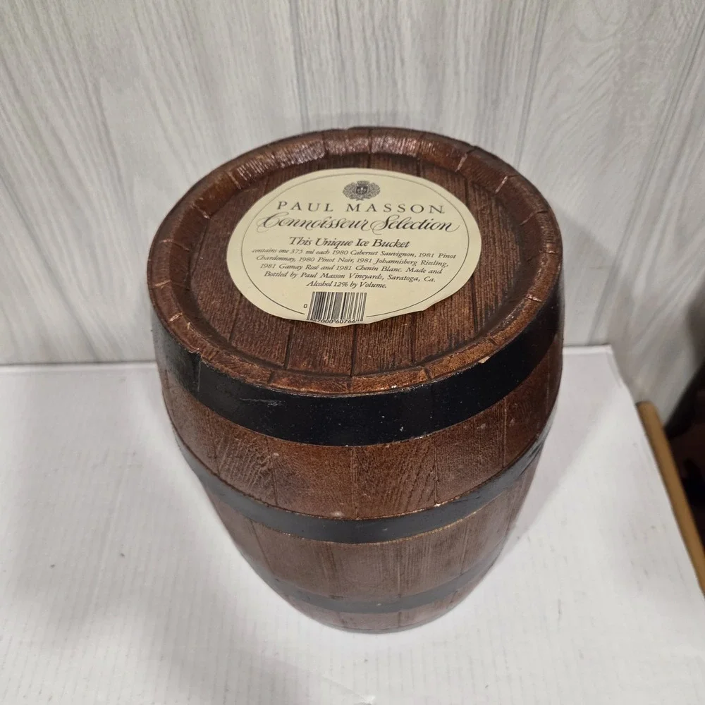 PAUL MASSON Connoisser Selection Unique Ice Bucket Barrel Styrofoam Vintage